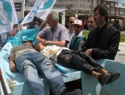Sivas'ta İsrail'e Kayıklı Protesto