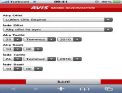 Avis'ten Mobil Rezervasyon Hizmeti