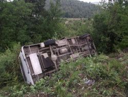 El Frenini Çekmeyi Unutunca Minibüs Şarampole Yuvarlandı!