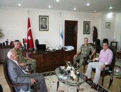 Albay Çetinkaya ve Binbaşı Kopuz'dan Başkan Cengiz'e Ziyaret