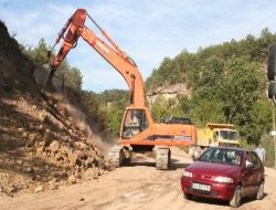 Mudurnu'da Babas Yolu Asfaltlanıyor