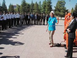 Selçuk Üniversite'sinde Üniversite Personeline Uygulamalı Yangın Eğitimi Verildi