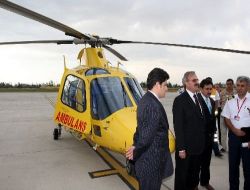 Sağlık Bakanlığı'nın Van'a Gönderdiği Ambulans Helikopter Tanıtıldı