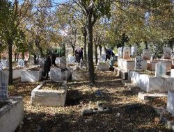 Elmalı'da Mezarlıklara Kış Temizliği