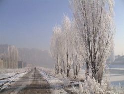 Ardahan'da Kura Nehri Buz Tuttu, Sürücüler Donan Depoları Tüple Isıttı