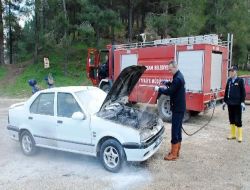 Seyir Halindeki Otomobil Alev Aldı