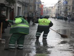 Taksim'de Yılbaşı Temizliği