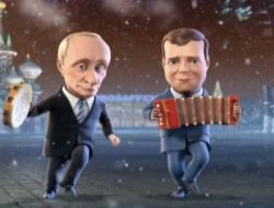 Medvedev Ve Putin Birlikte Dans Ederek, Şarkı Söyledi