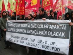 Mısır Ve Tunus'taki Halk Ayaklanmalarına Taksim'den Destek Verdiler