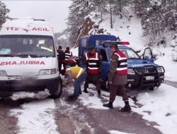 Sağlık Ekibi, Köydeki Hastaya Jandarmanın Yardımıyla Ulaştı