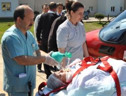 Misafirlikte Rahatsızlanan Hasta Helikopterle Nakledildi