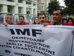 İşten Atılan Sağlıkçılar Kongre Vadisi Girişinde Imf'yi Protesto Etti
